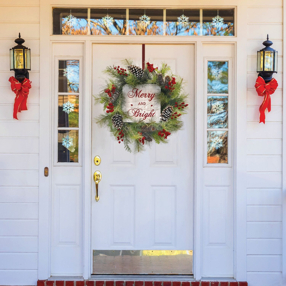 24-inch Spring Wreath Door Hanging with Dahlias and Peonies