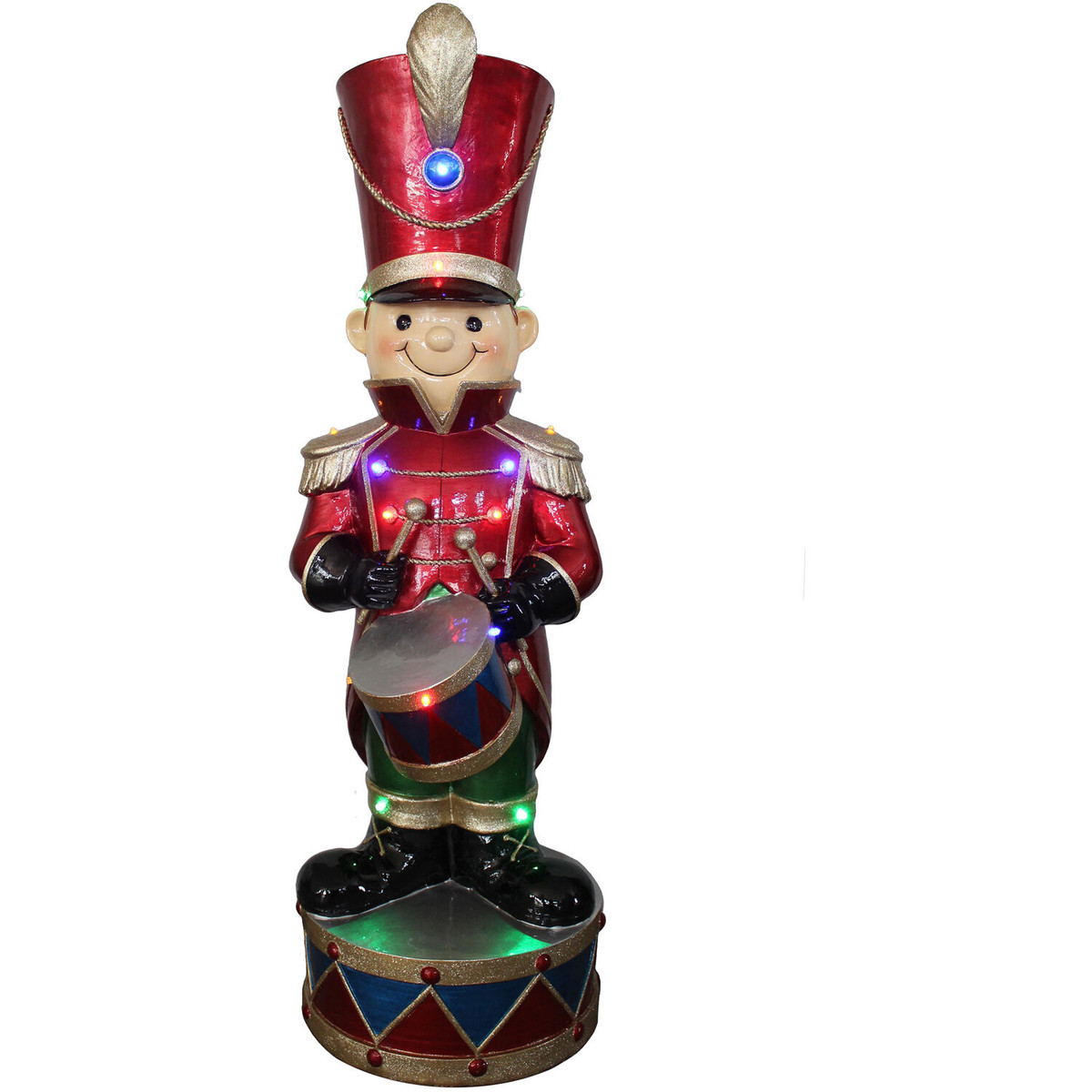Fraser Hill Farm 3-Ft. Christmas Toy Soldier Statue with Multi-Color LED Lights