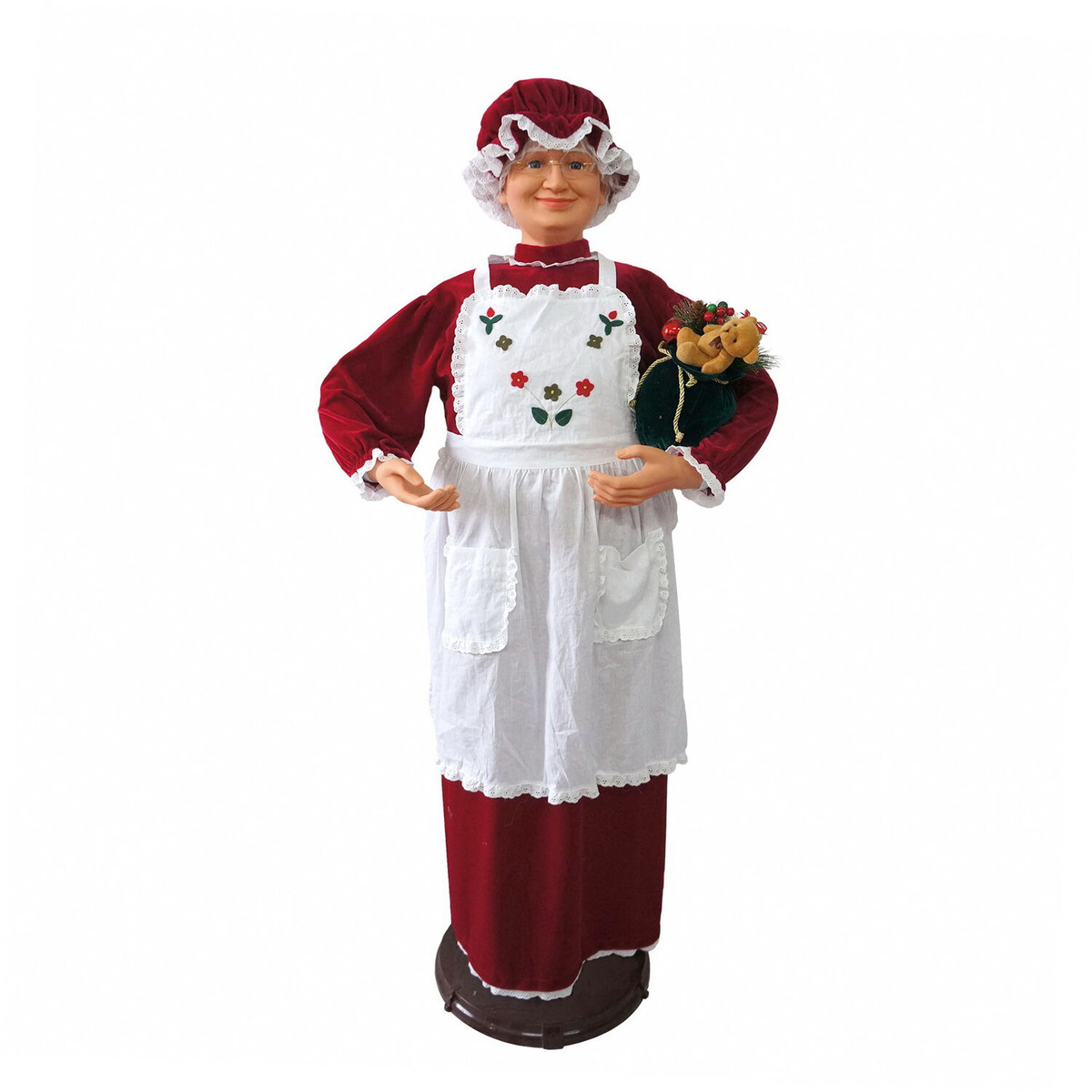 Fraser Hill Farm 58-In. Dancing Mrs. Claus with Apron, Life-Size Motion-Activated Christmas Animatronic