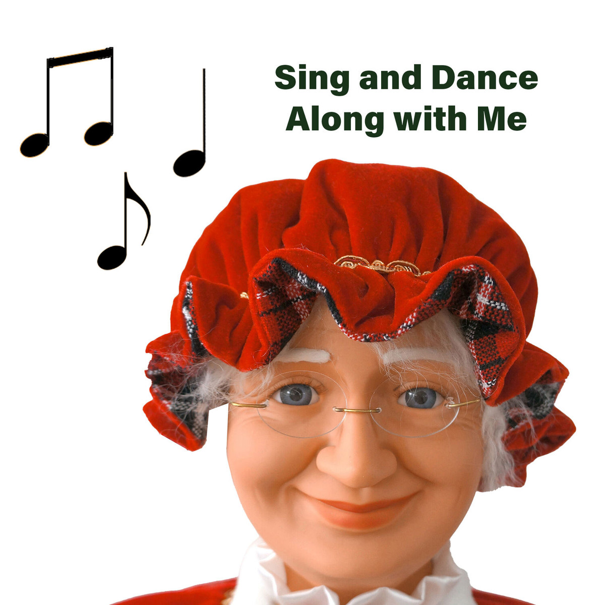 Fraser Hill Farm 58-In. Dancing Mrs. Claus with Festive Basket, Life-Size Motion-Activated Christmas Animatronic