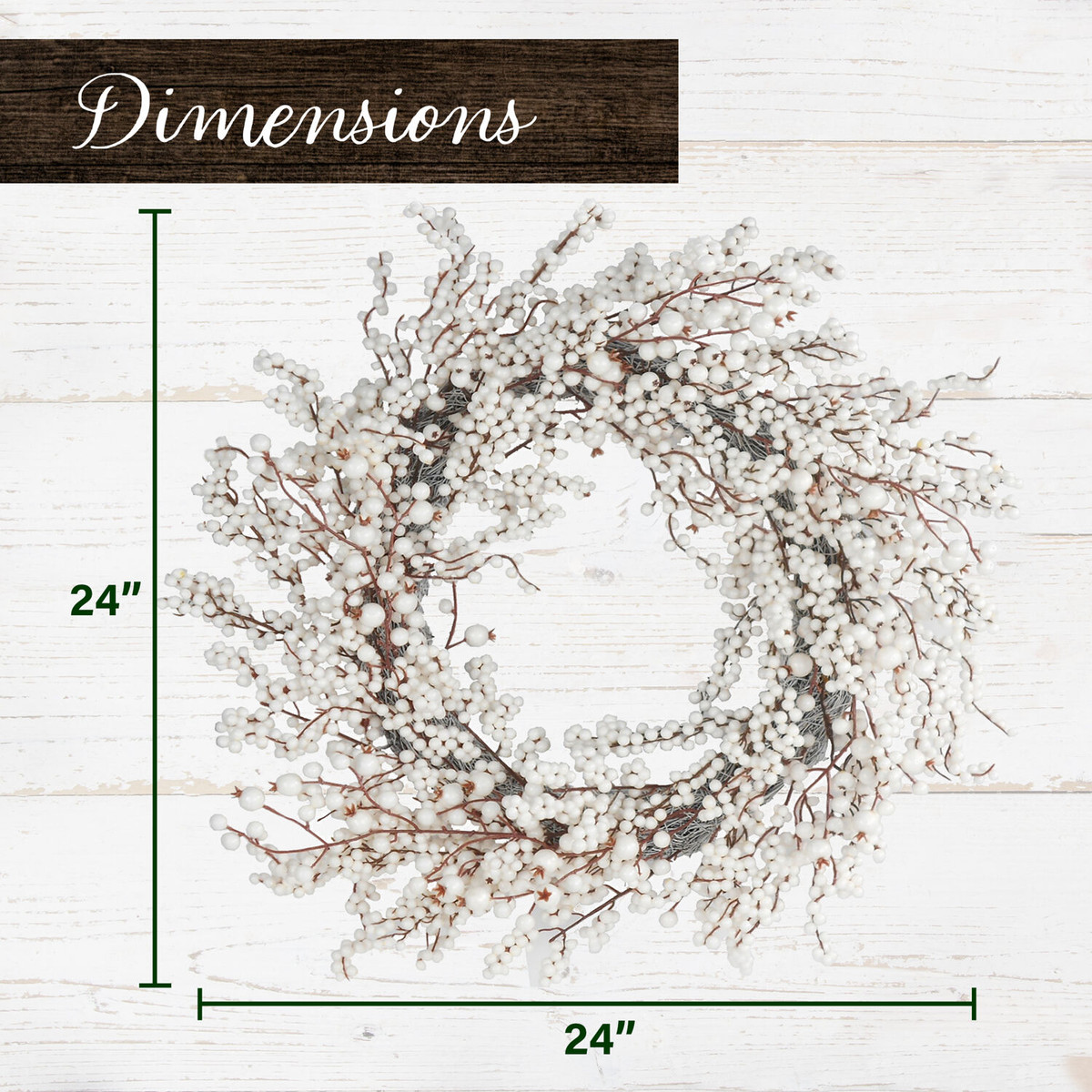 Fraser Hill Farm 24-in. Christmas White Berry Wreath