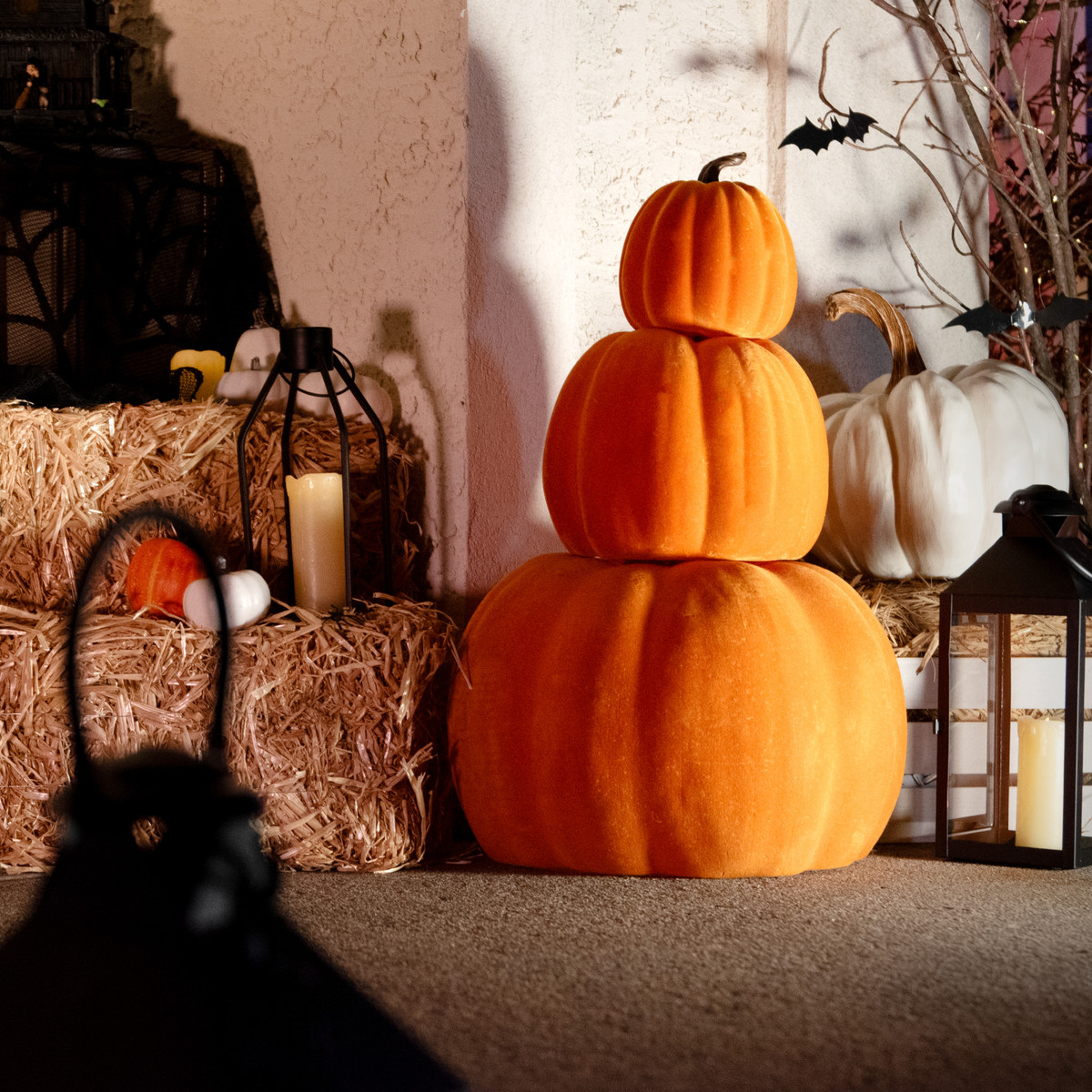 2.4-Ft. Pumpkin Stack with Stakes for Indoors & Covered Outdoors
