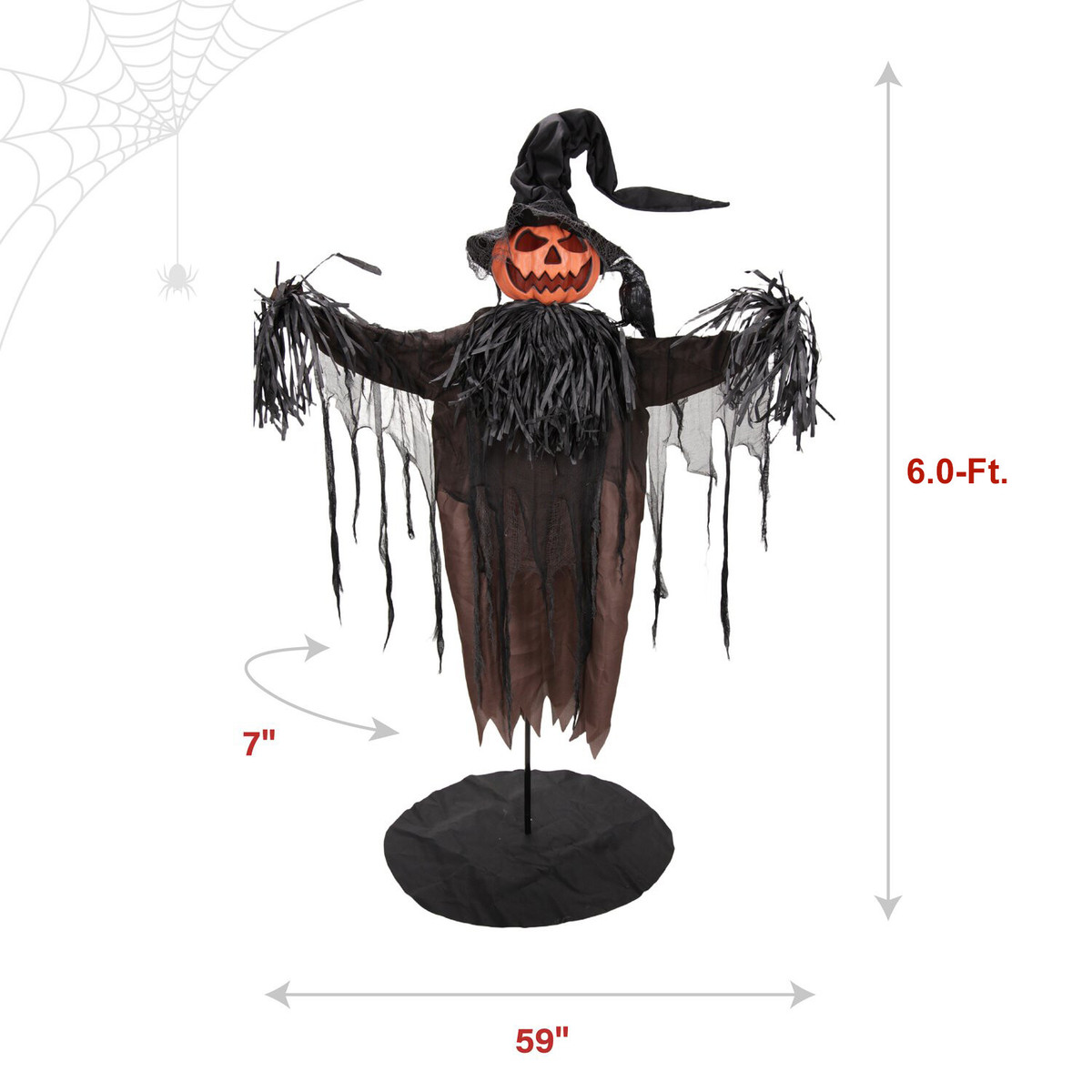 6-Ft. Standing Scarecrow Animatronic with Animated Crow