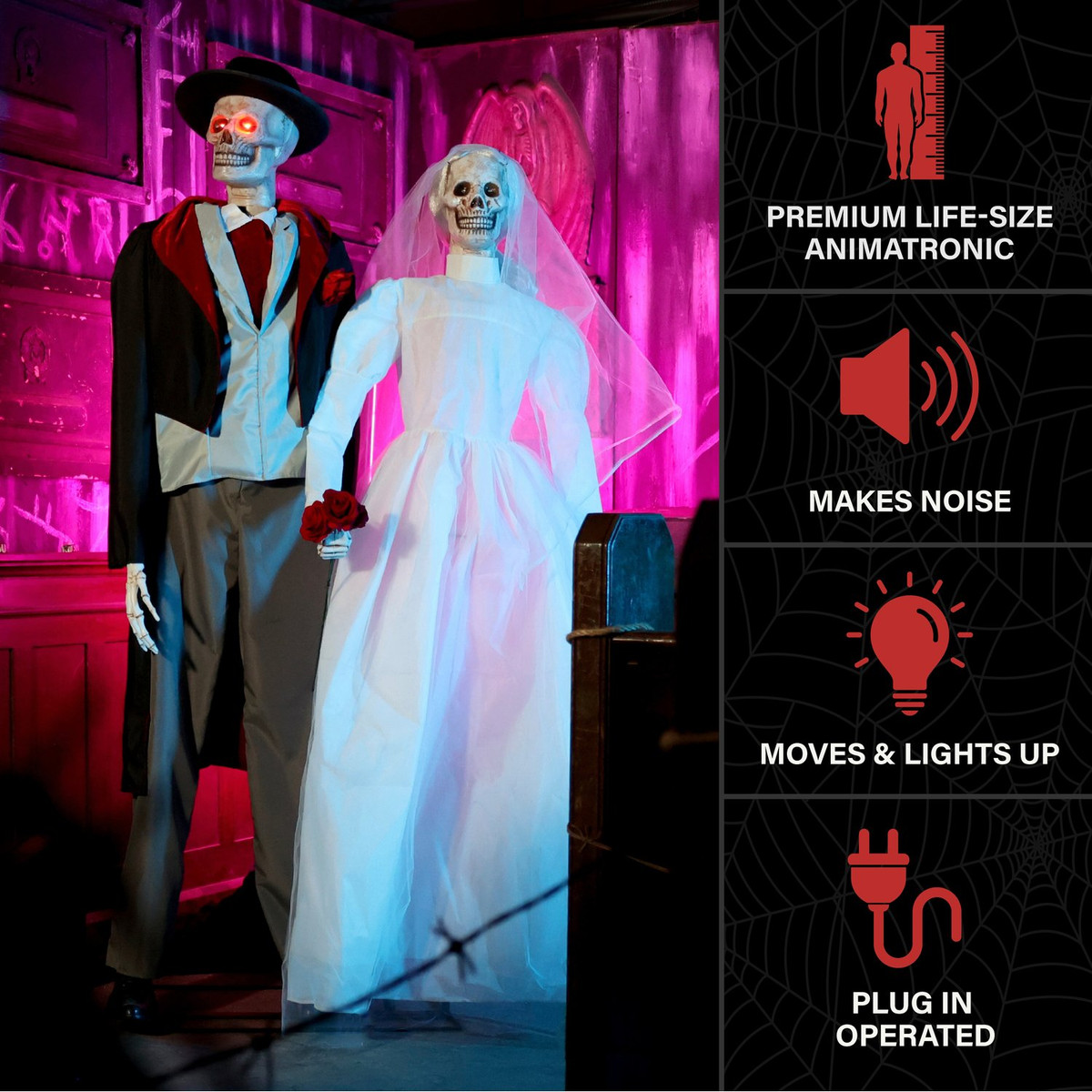 6.1-Ft. Undead Bride & Groom Animatronics