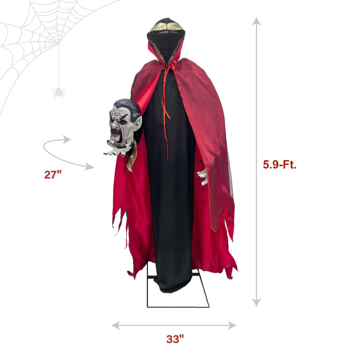 5.9-Ft. Decapitated Vampire Holding Head Animatronic