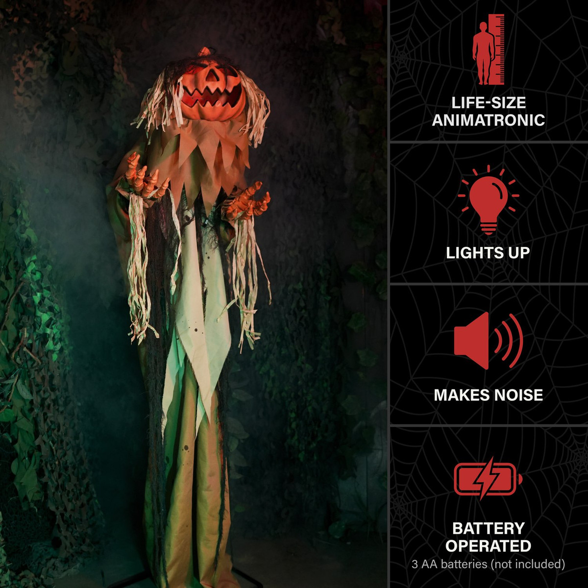 5.4-Ft. Standing Head Dropping Pumpkin Man Animatronic