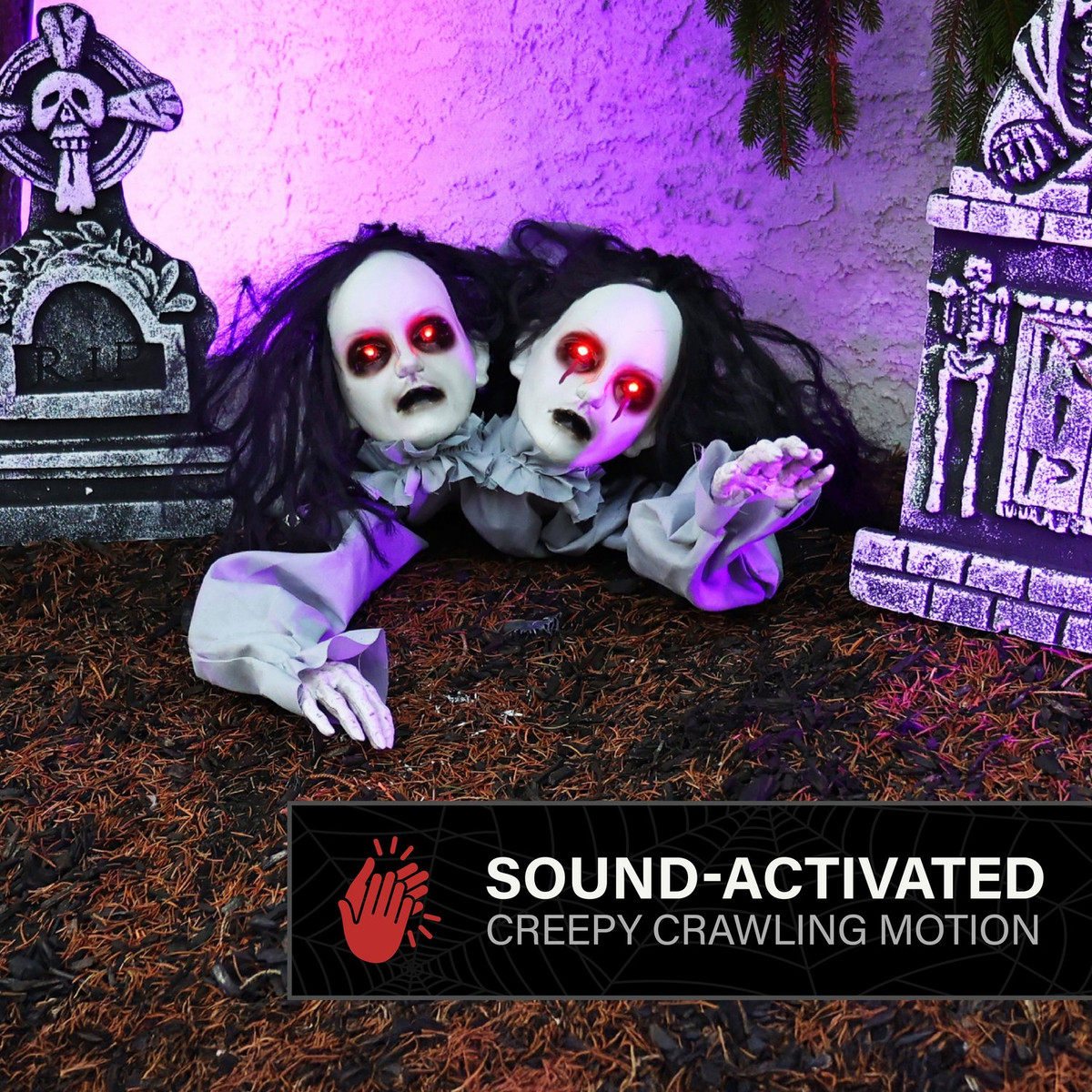 4-Ft. Crawling Double Head Girl Animatronic