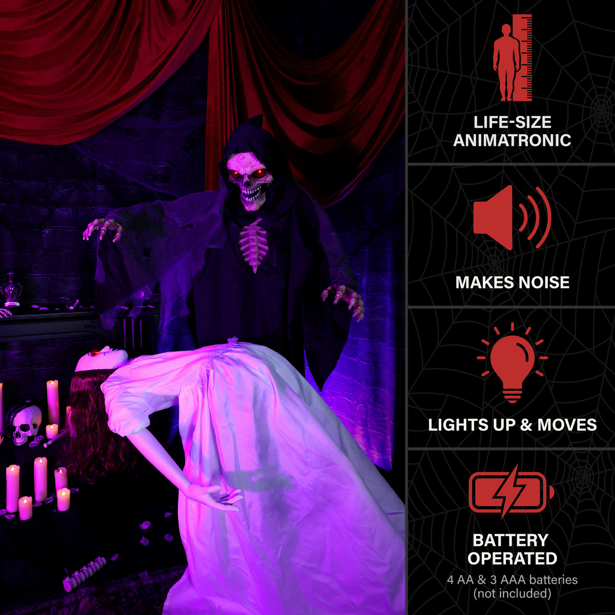 5.6-ft. Floating Lady with Magic Reaper Animatronic