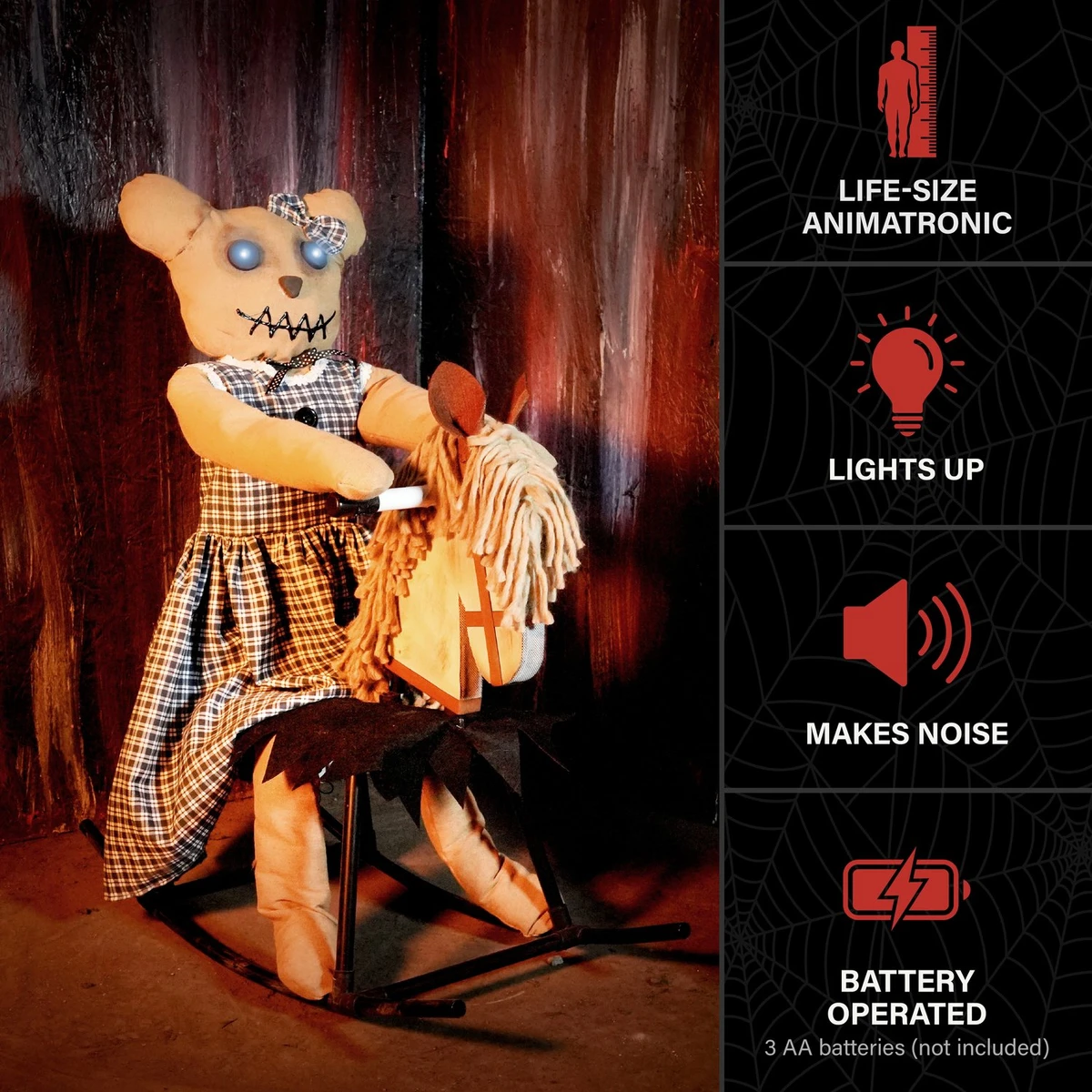 2.1-Ft. Bear Riding Rocking Horse Animatronic