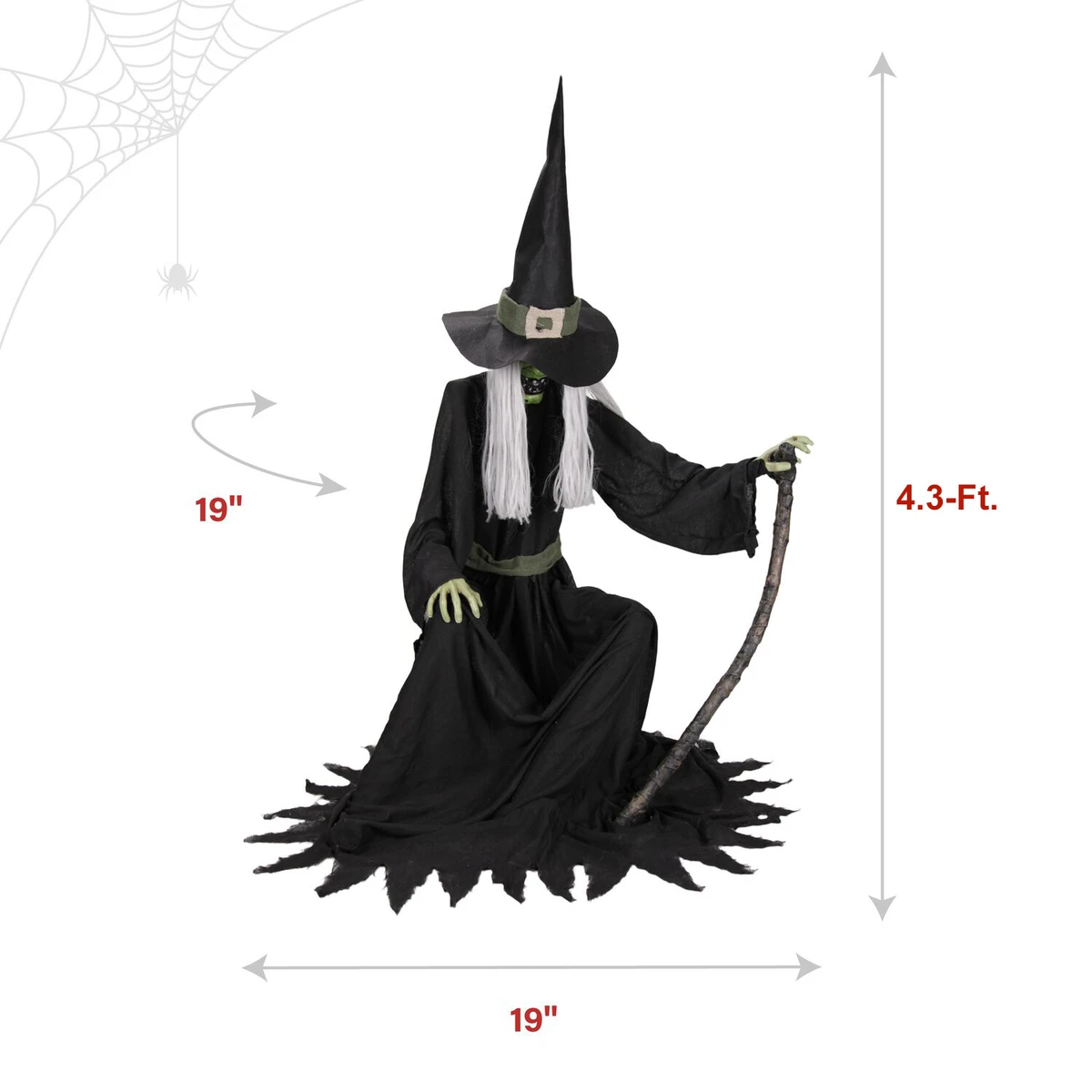 4.3-Ft. Animated Sitting Witch Animatronic