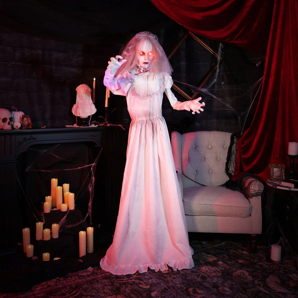 5.5-Ft. Standing Double Face Bride Animatronic