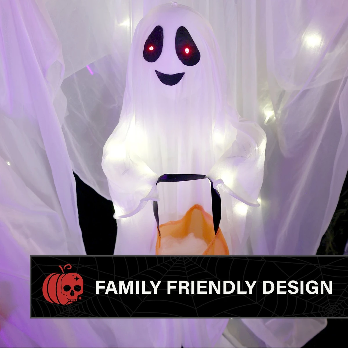 5.3-Ft. Lighted Up Ghost Family Animatronic