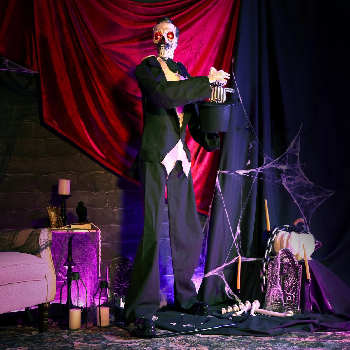 5.9-Ft. Standing Animated Magician Animatronic
