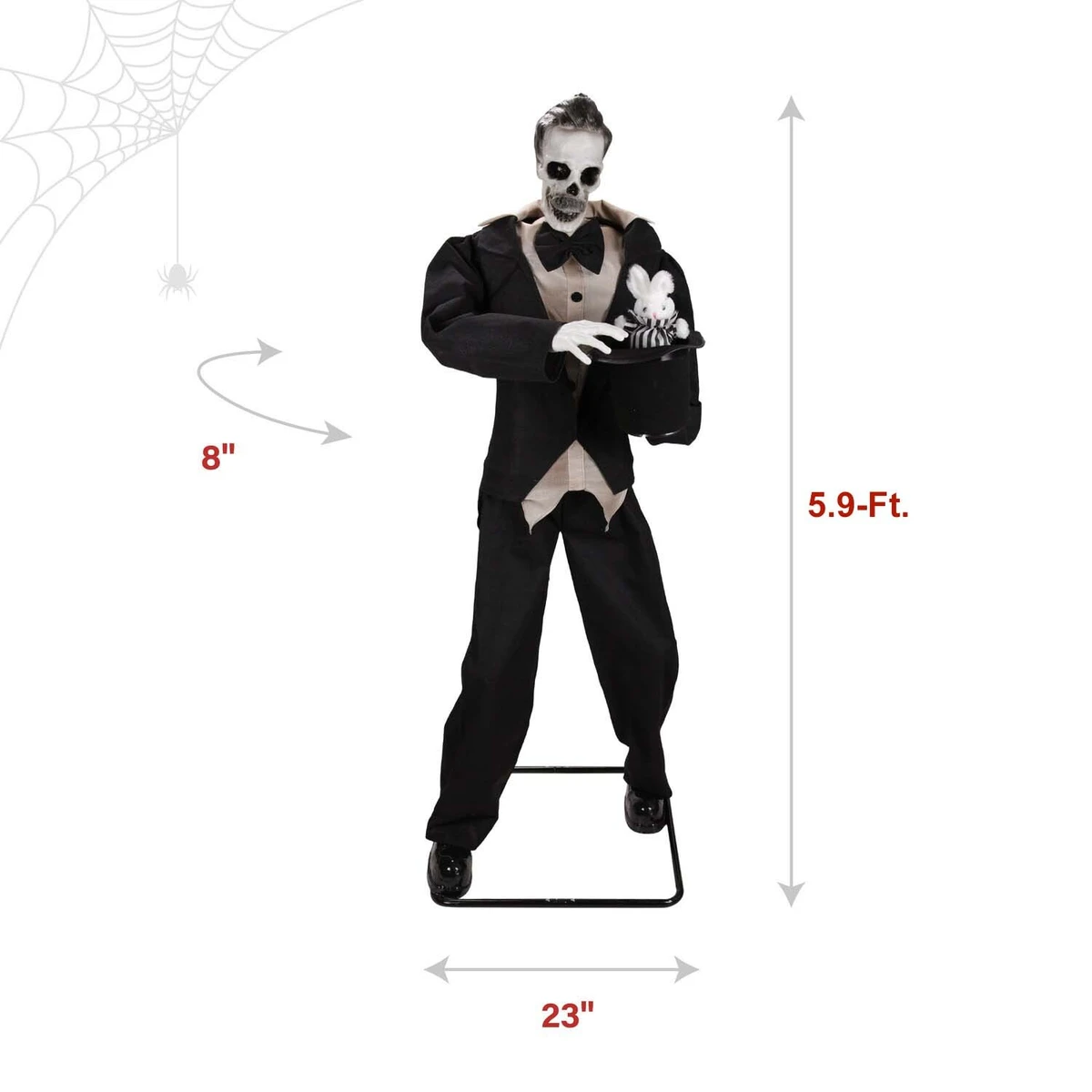 5.9-Ft. Standing Animated Magician Animatronic