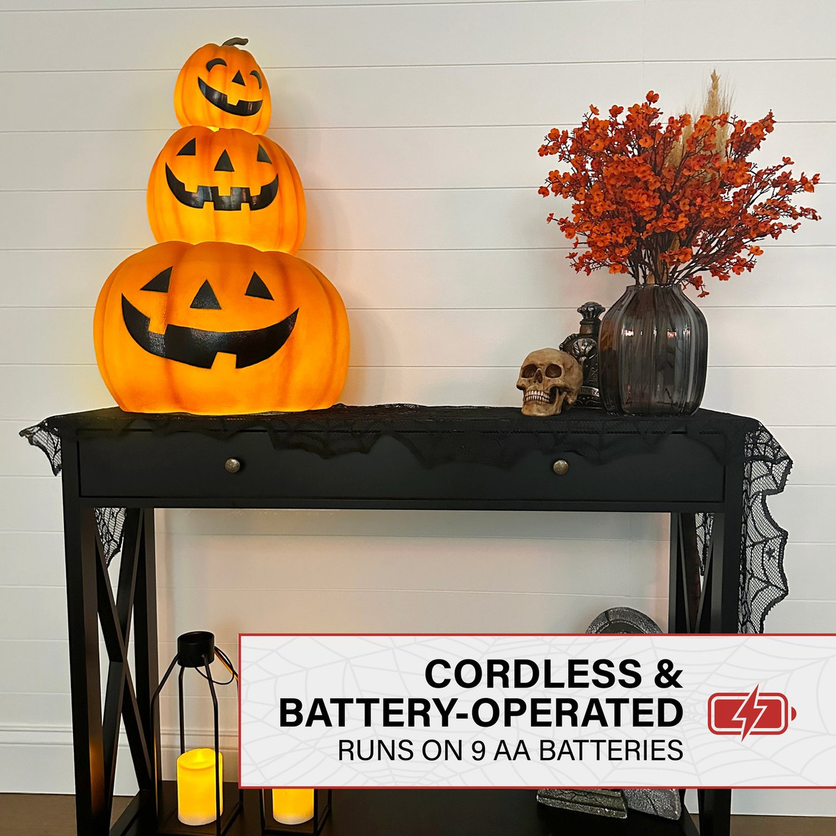 2.4-Ft. 3 Stacking Pumpkins Blow Mold with Lights