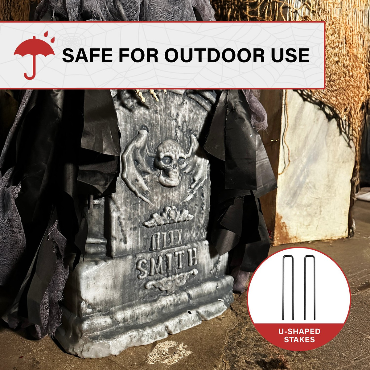 3-Ft. Touch-Activated Rising Reaper with Tombstone Halloween Accessory