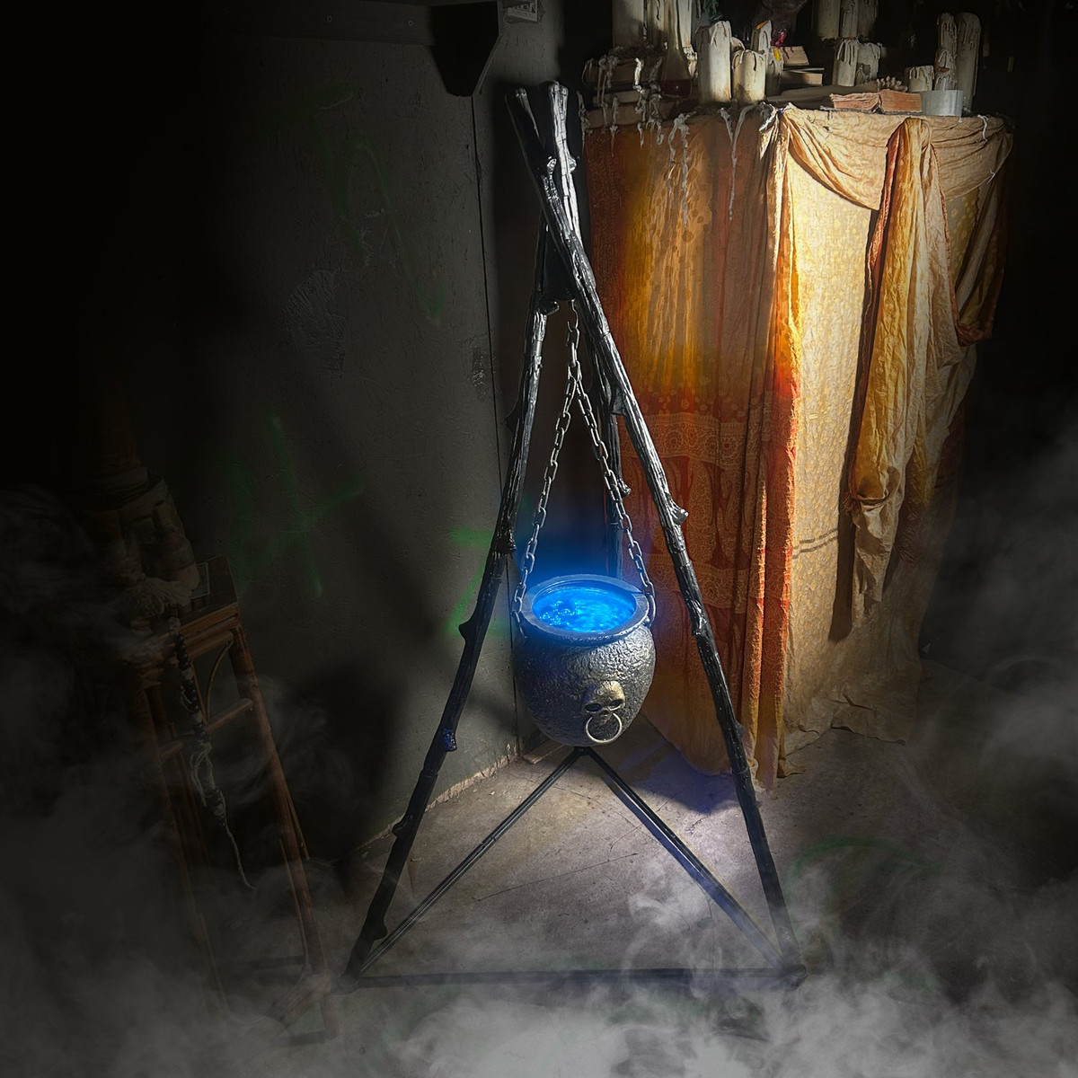 4.7-Ft. Touch-Activated Animated Witch Cauldron Halloween Accessory