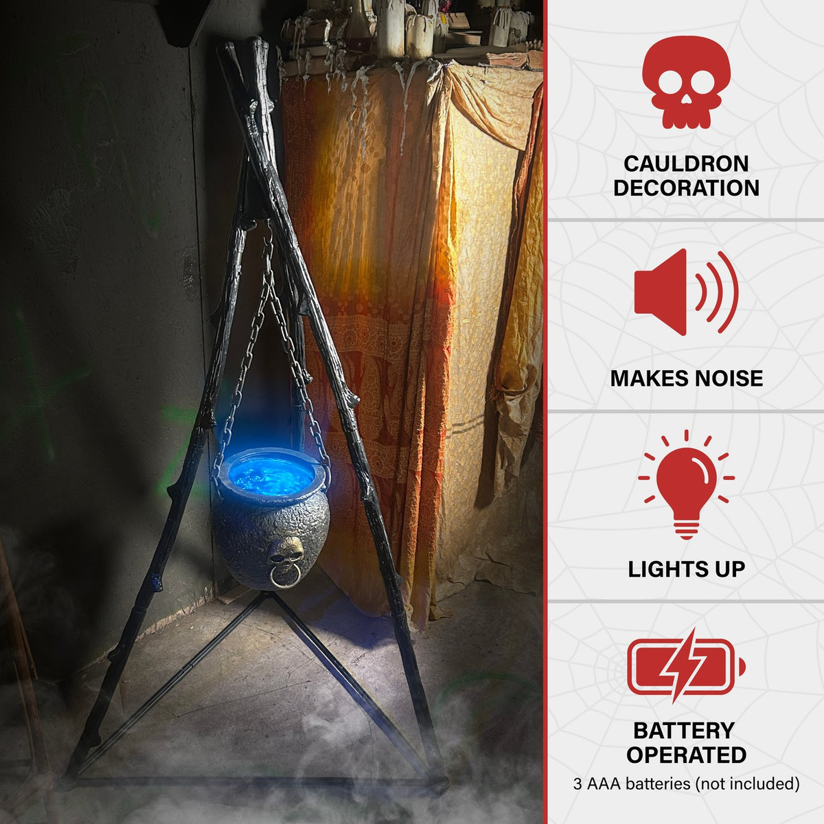 4.7-Ft. Touch-Activated Animated Witch Cauldron Halloween Accessory
