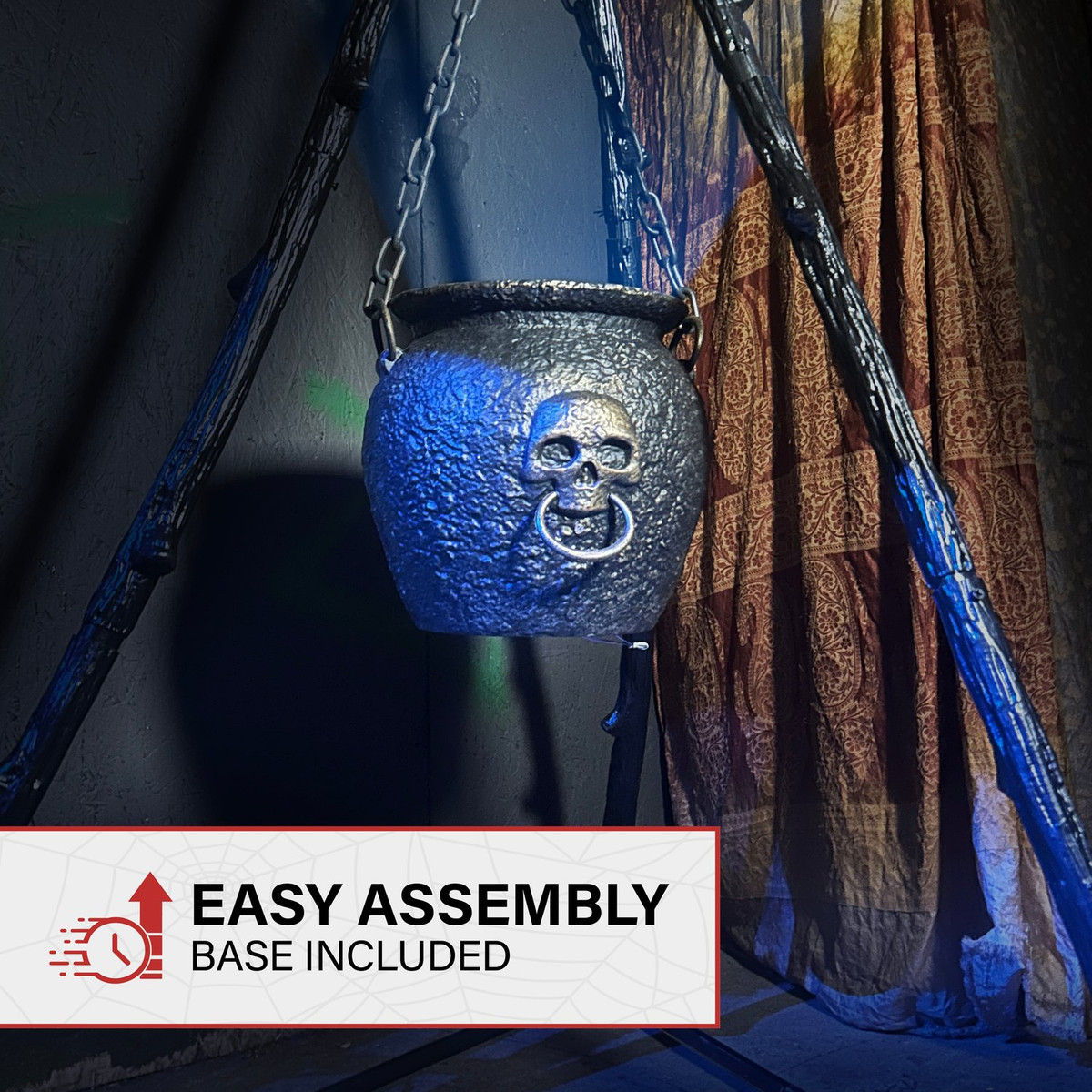 4.7-Ft. Touch-Activated Animated Witch Cauldron Halloween Accessory