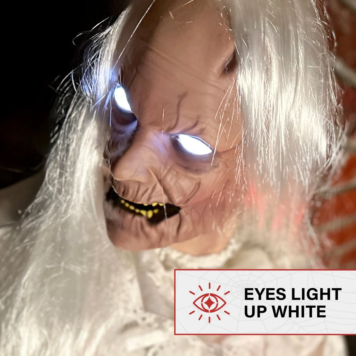 2.9-Ft. Animatronic Gravely Granny by Tekky Halloween Decoration with Motion-Activated Sounds