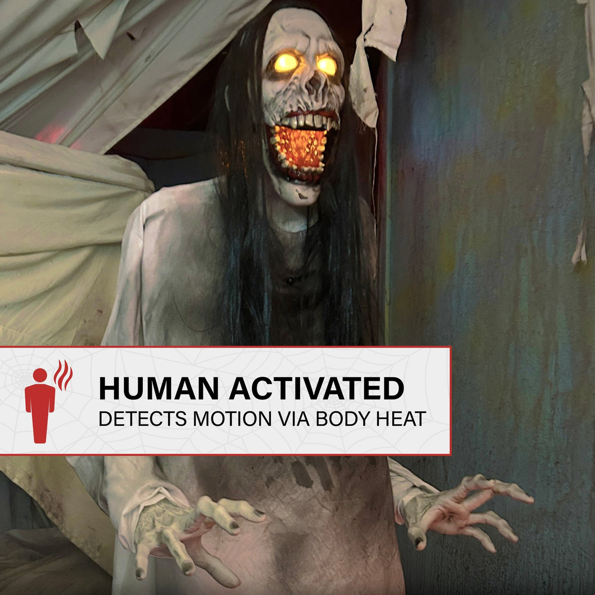 5.9-Ft. Motion-Sensor Lurching Woman Halloween Animatronic by Tekky
