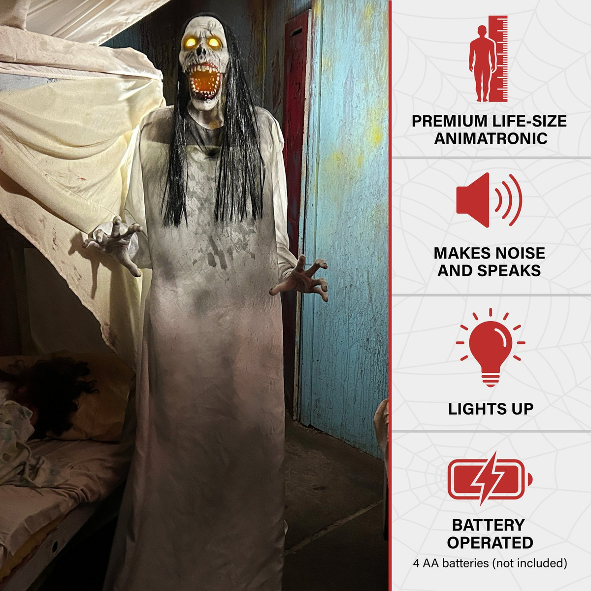 5.9-Ft. Motion-Sensor Lurching Woman Halloween Animatronic by Tekky
