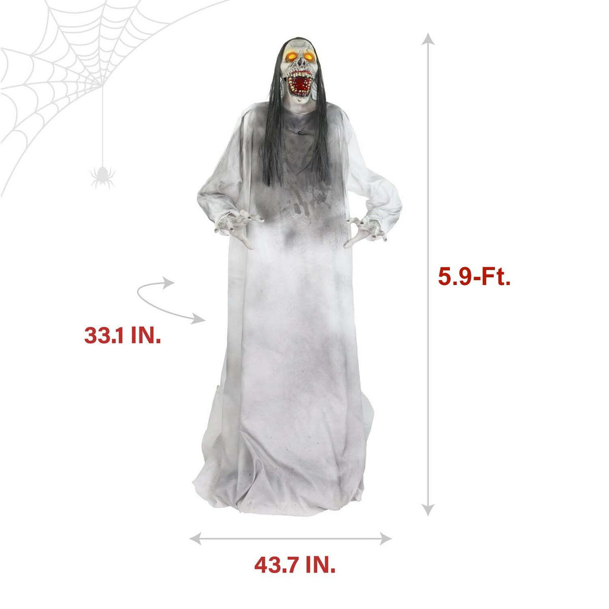5.9-Ft. Motion-Sensor Lurching Woman Halloween Animatronic by Tekky