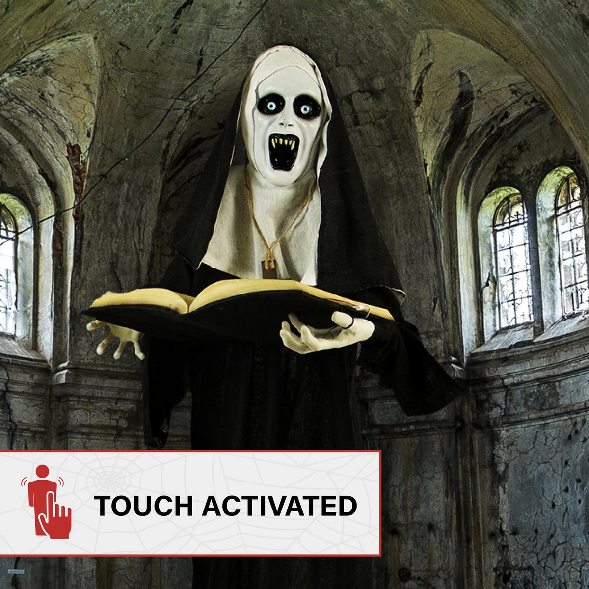 5.3-Ft. Haunted Nun Prop with Lights and Sound