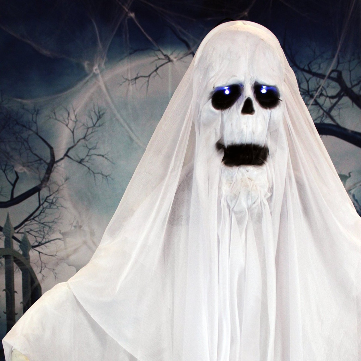 6-Ft. Animatronic Ghost with Lights and Sound, Indoor or Covered Outdoor Halloween Decoration