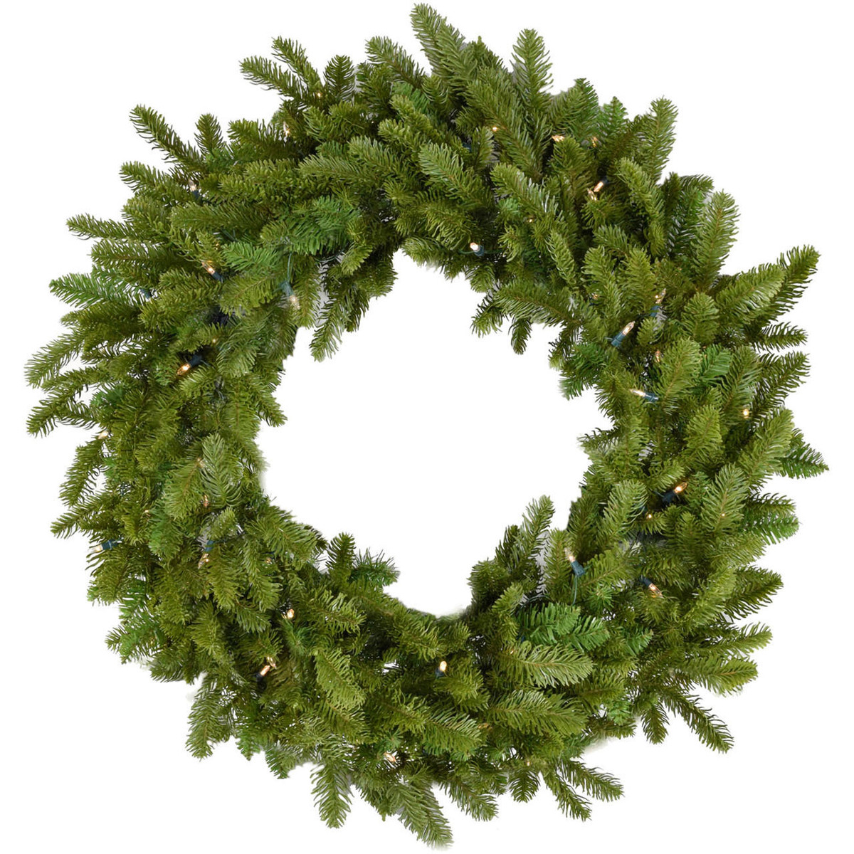 Fraser Hill Farm 36" Grandland Artificial Wreath w/ Clear Battery-Operated LED String Lights for Displays Fraser Hill Farm 36" Grandland Artificial Wreath w/ Clear Battery-Operated LED String Lights for Displays