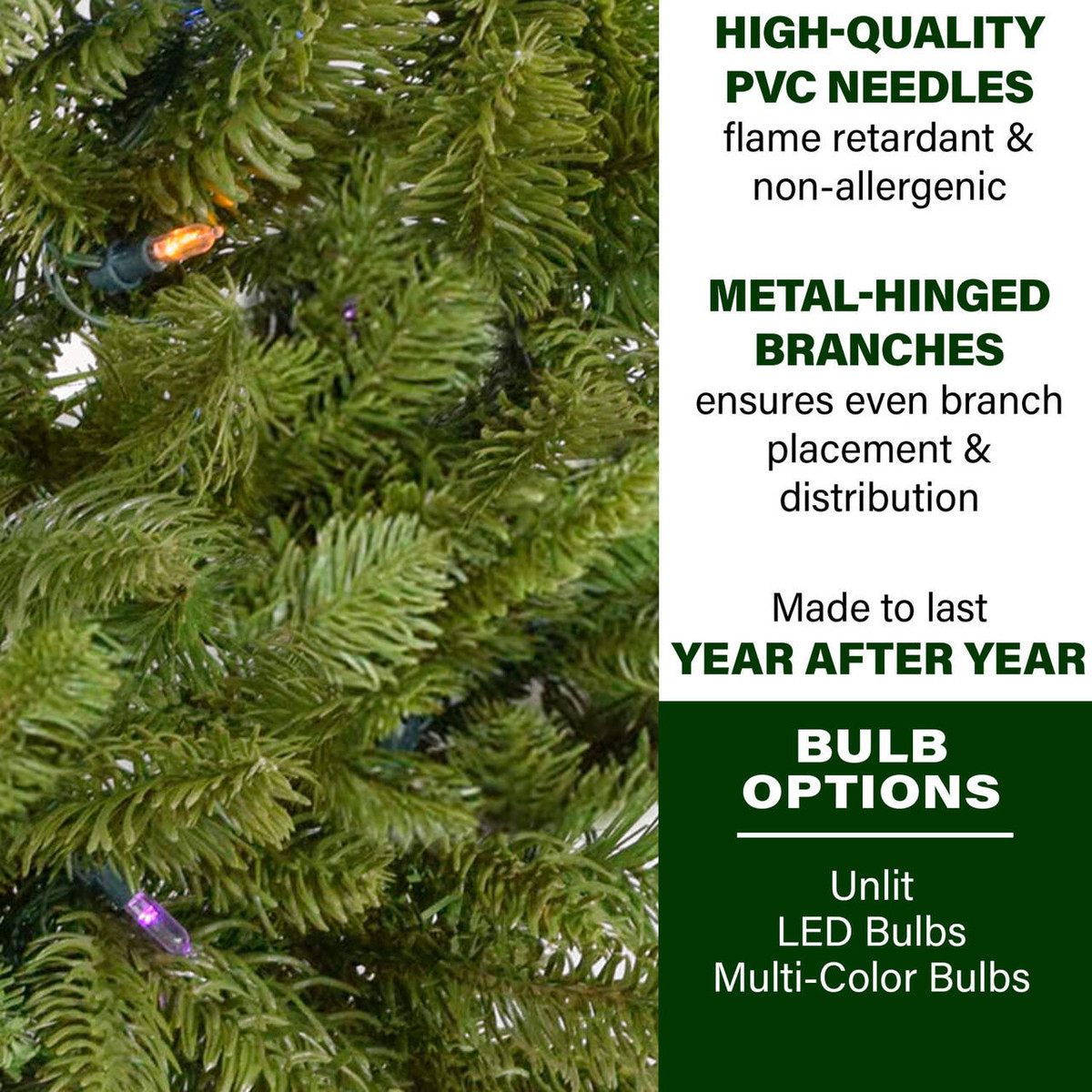 Fraser Hill Farm 36" Grandland Artificial Wreath w/ Multi-Colored Battery-Operated LED String for Displays Fraser Hill Farm 36" Grandland Artificial Wreath w/ Multi-Colored Battery-Operated LED String for Displays