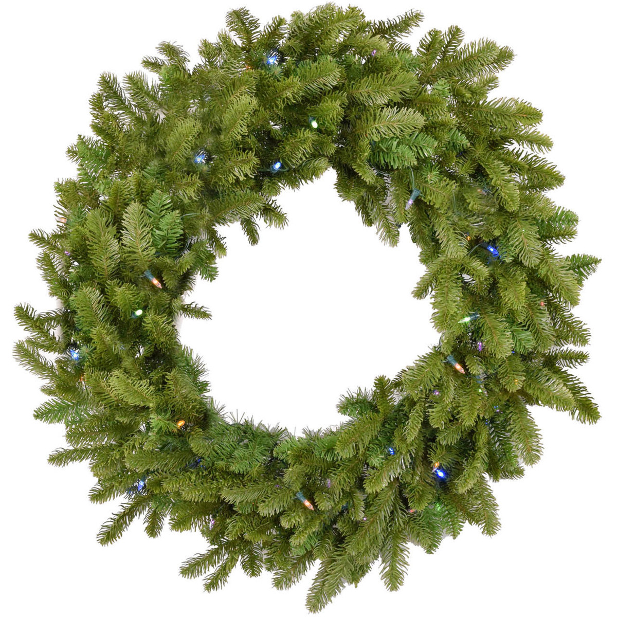 Fraser Hill Farm 36" Grandland Artificial Wreath w/ Multi-Colored Battery-Operated LED String for Displays Fraser Hill Farm 36" Grandland Artificial Wreath w/ Multi-Colored Battery-Operated LED String for Displays