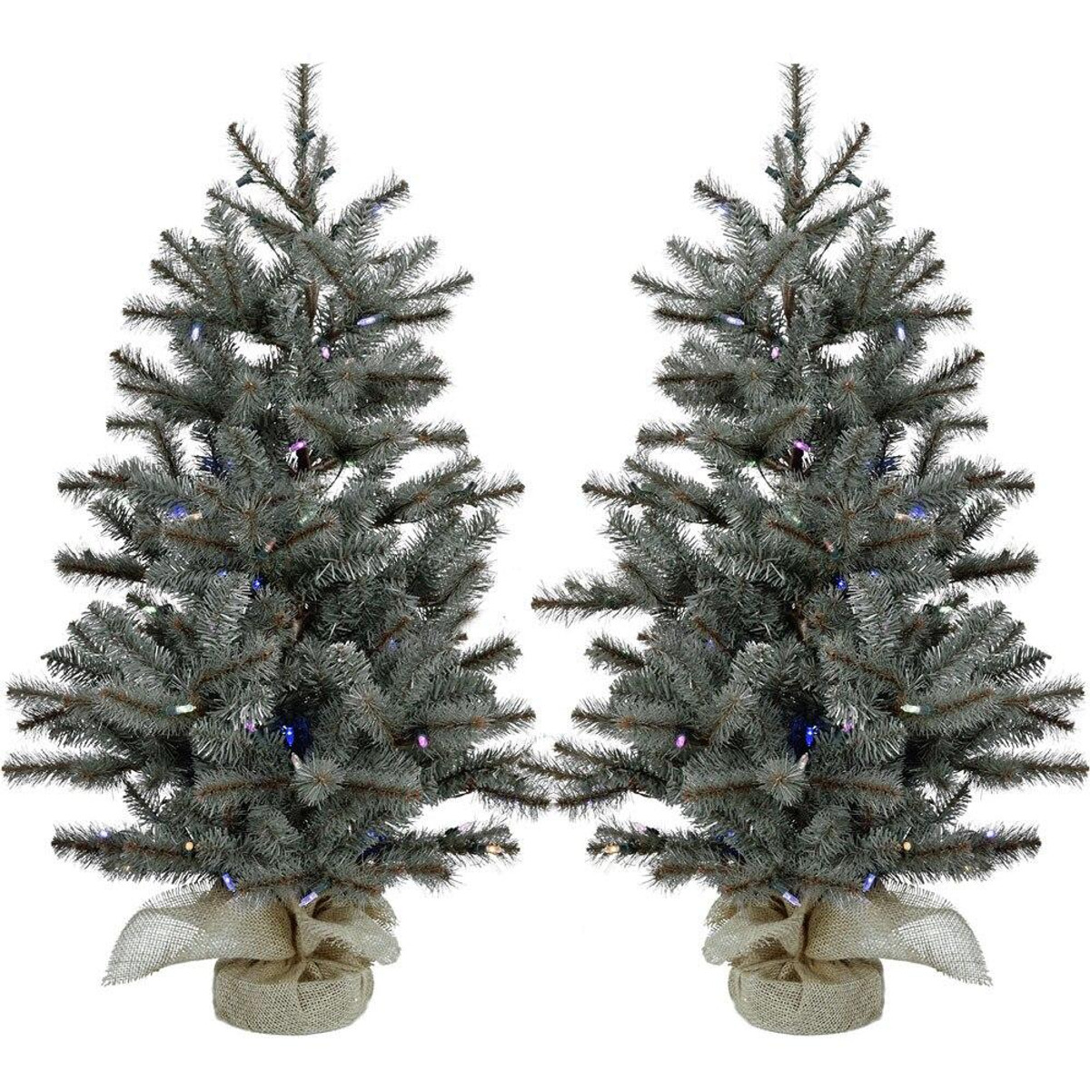 Fraser Hill Farm Heritage Pine Set of 2 Christmas Trees with Burlap Base, Various Sizes and Lighting Options Fraser Hill Farm Heritage Pine Set of 2 Christmas Trees with Burlap Base, Various Sizes and Lighting Options
