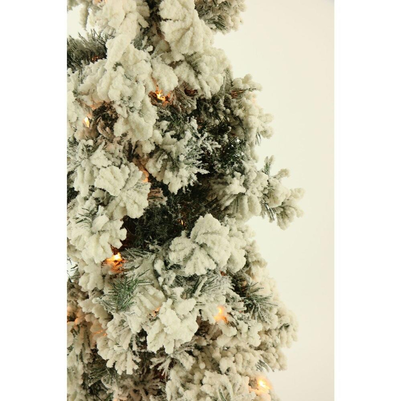 Set of 3 Snowy Alpine Trees with Clear Lights (2-Ft., 3-Ft., & 4-Ft.)
