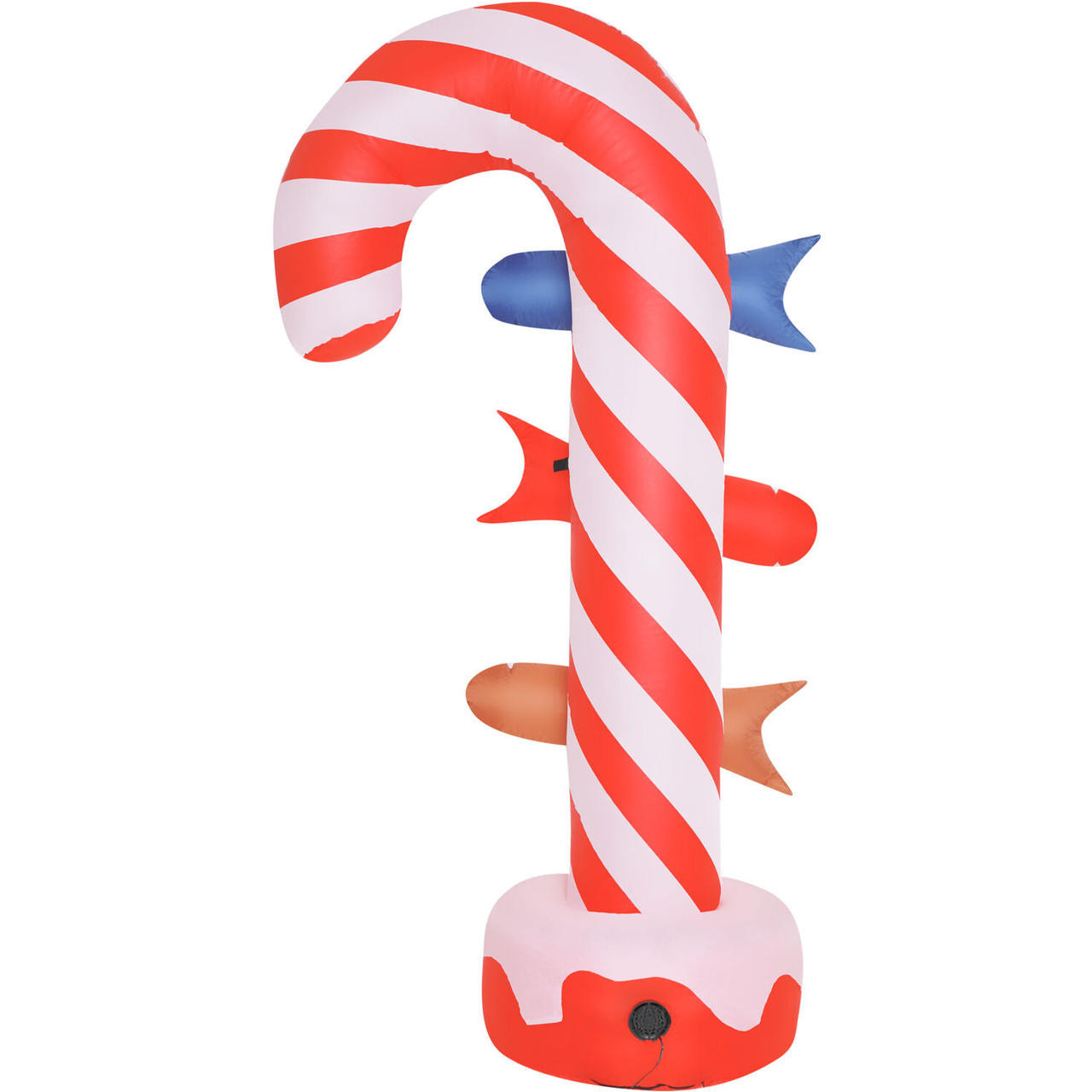 Fraser Hill Farm 6Ft. PreLit Inflatable Candy Cane Direction Sign