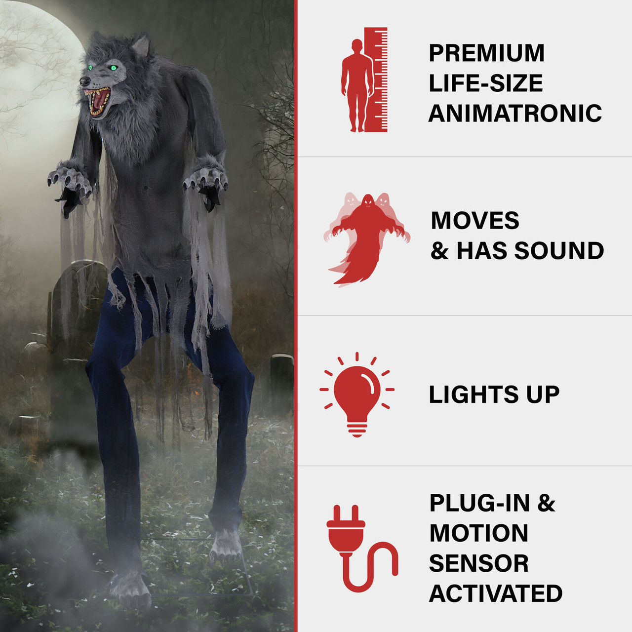 Haunted Hill Farm 7Ft. Tall MotionActivated Towering Werewolf by SVI