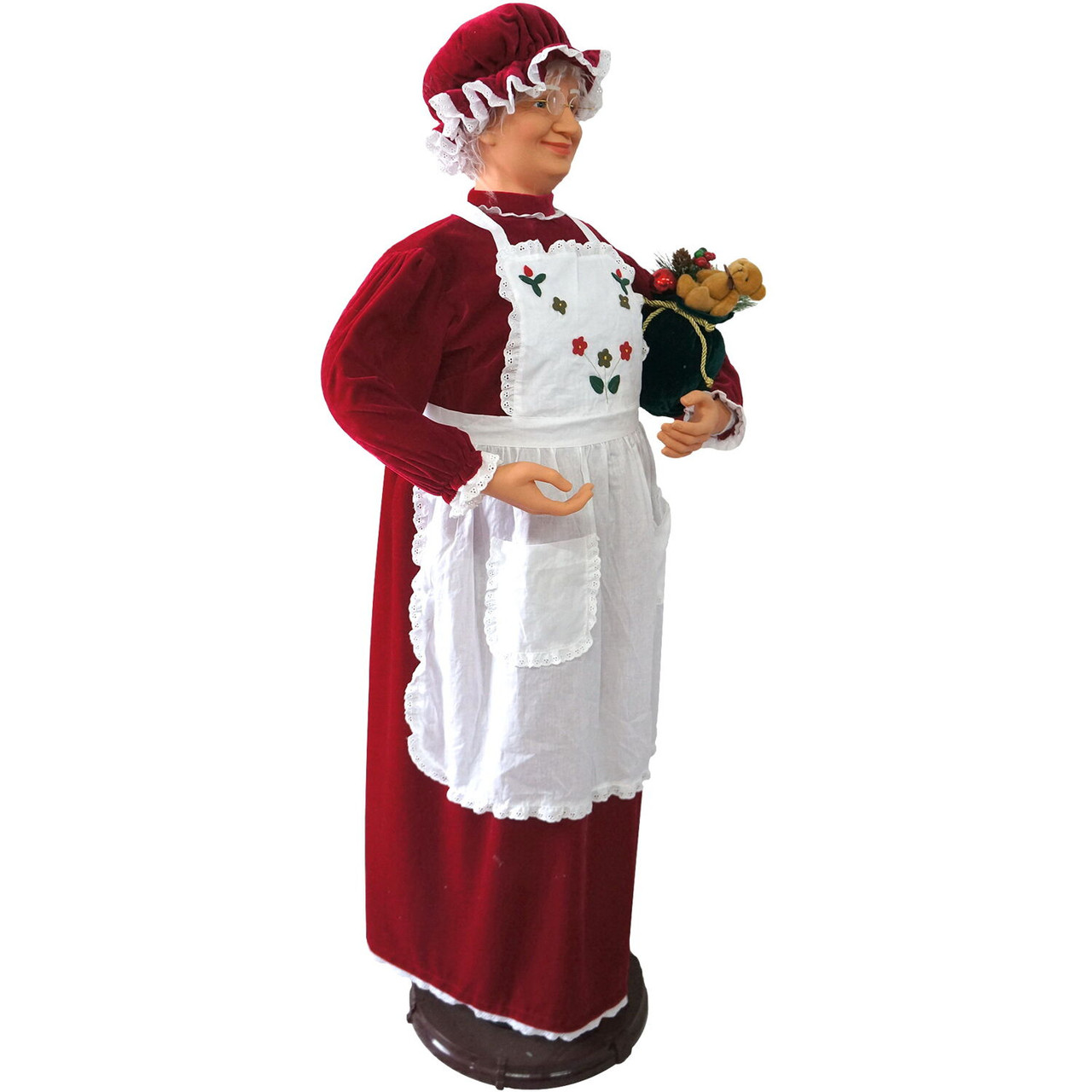 Fraser Hill Farm 58-In. Dancing Mrs. Claus with Apron, Life-Size Motion ...