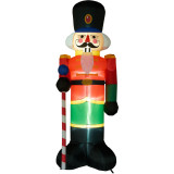 Fraser Hill Farm 10-Ft Tall Traditional Nutcracker, Inflatable with Lights and Storage Bag