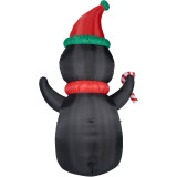 Fraser Hill Farm 10-Ft Tall Penguin w/ Candy Cane, Inflatable w/ RGB Lights, Storage Bag