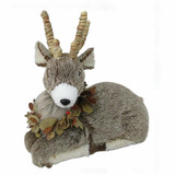 Fraser Hill Farm 2-Piece Deer Set with Leaf Collars, 23-In and 14-In, Festive Indoor Seasonal Decoration