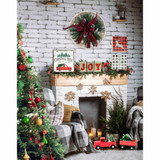 Fraser Hill Farm Farmhouse Christmas 5-Piece Decorating Kit Basket-Top Wreath, Joy Blocks, Tree Sign, Truck/Wagon, Reindeer/Snowflake Plaques