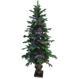 Fraser Hill Farm Indoor 5-Ft Optic Prelit Christmas Tree in Decorative Pot with LED Fairy Lights