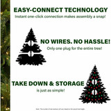 Fraser Hill Farm Pacific Pine Green Christmas Tree with Color Changing LED Rice Lights, Various Size Options