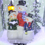 Fraser Hill Farm Let It Snow Series 74-In. Dual-Lantern Street Lamp w/ Santa, Snowman Family, 1 Sign, Cascading Snow, Christmas Music, Green