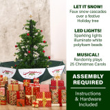 Fraser Hill Farm Let It Snow Series 29-In Green Tree w/ Star Topper, Green Umbrella Base, Animated Musical Snow