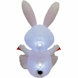 Fraser Hill Farm 5-Ft Tall Bunny Rabbit Holding a Happy Easter Banner, Outdoor/Indoor Blow Up Spring Inflatable with Lights