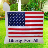 Fraser Hill Farm 6-Ft Wide American Flag - Liberty for All, Outdoor Blow Up Inflatable with Lights