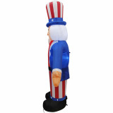 Fraser Hill Farm 8-Ft Tall Uncle Sam, Outdoor Blow Up Inflatable with Lights