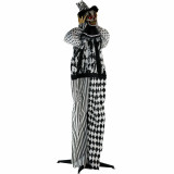 Haunted Hill Farm Haunted Hill Farm 5.75-Ft Animatronic Clown, Indoor/Covered Outdoor Halloween Decoration, Red LED Eyes, Poseable, Battery-Operated, Tucker, HHCLOWN-16FS