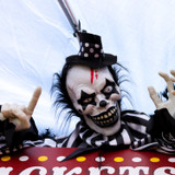1.8-Ft. Animatronic Groundbreaker Clown with Lights and Sound, Indoor or Covered Outdoor Halloween Decoration